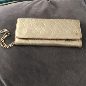 Gold Leather Capodarte Clutch